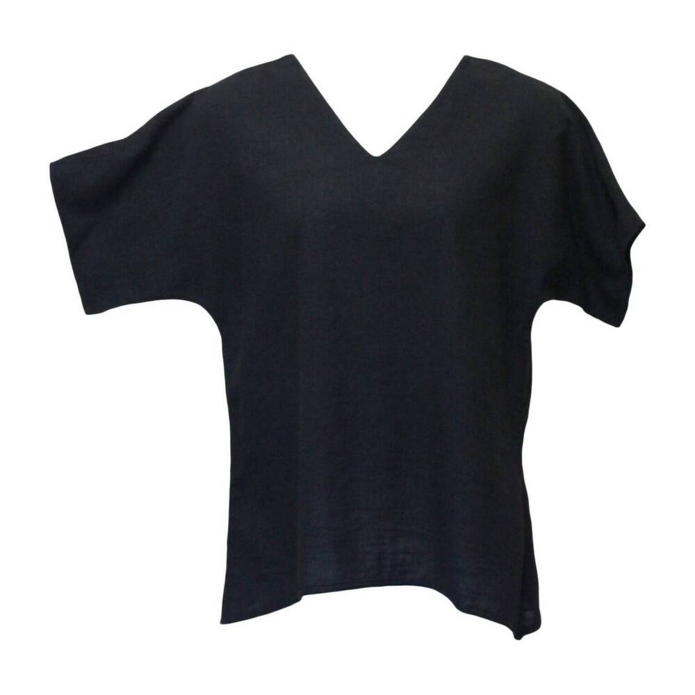 NEW EZZE WEAR california cotton brisa top in black